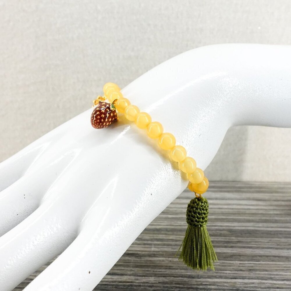 Tory Burch Women's Roxanne Beaded Tassel Bracelet Yellow OS - Picture 5 of 12